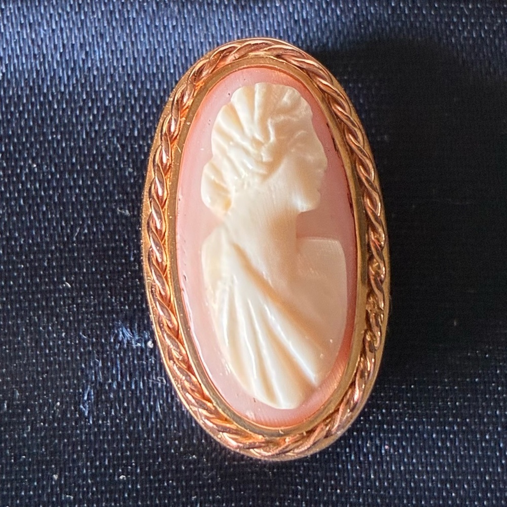Elegant Gold and                 Cream Cameo Brooch